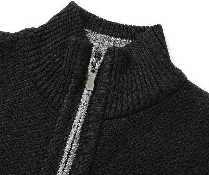 YOUTHUP Herren Weste Strickweste Fleece-Fütterung Ärmellose Strickjacke mit Stehkragen Winter Herren