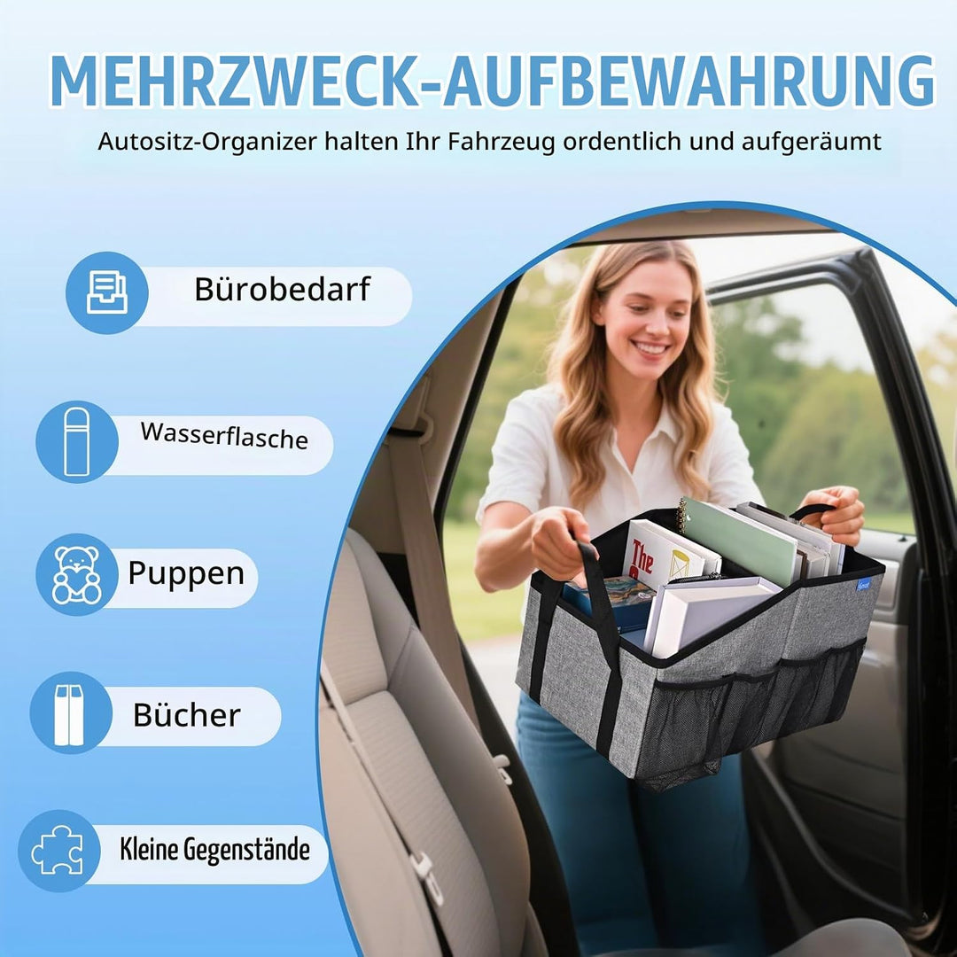 Auto Organizer für Vorne und Rücksitz, Beifahrersitz, Auto Organizer Kinder mit Mehrere Taschen Getr