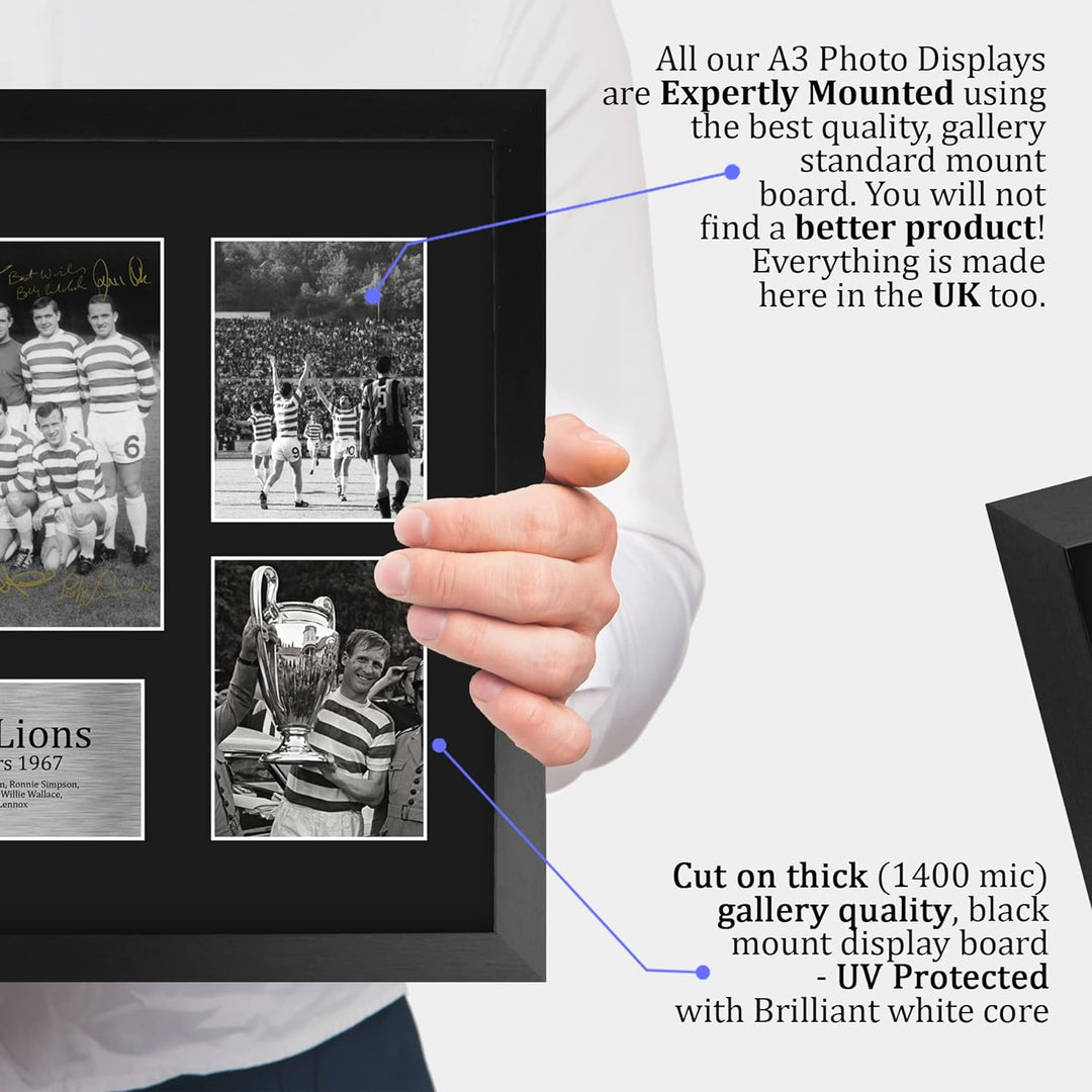 HWC Trading FR A3 Celtic Lissabon Lions 1967 UEFA Euro Cup Gewinner, Autogramm, signiert, für Fussba