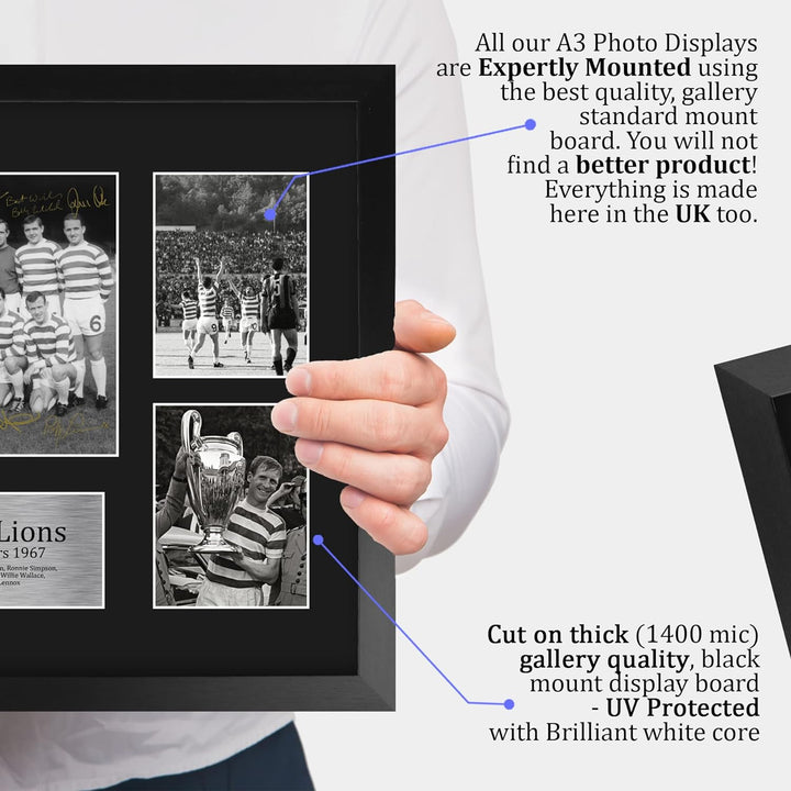 HWC Trading FR A3 Celtic Lissabon Lions 1967 UEFA Euro Cup Gewinner, Autogramm, signiert, für Fussba