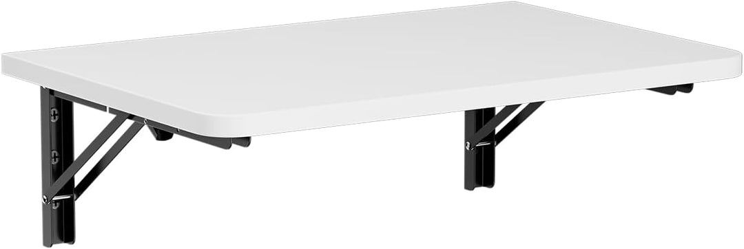 Wandklapptisch 60x40 cm Weiss, Klapptisch Wandmontage, 40 kg | Platzsparender Klapptisch aus Holzwer