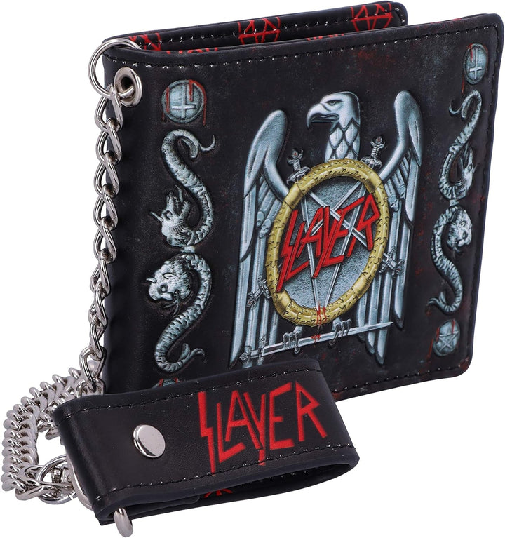 Nemesis Now Offiziell Lizenziertes Slayer Adler-Logo geprägtes Portemonnaie, Metall, Schwarz, 11 cm