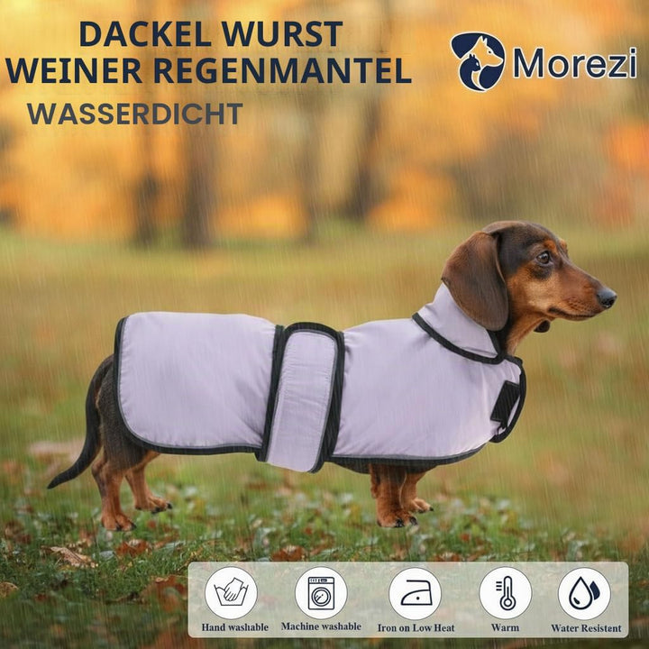 MOREZI Hunderegenmantel mit Reflexstreifen, Regen-/wasserdicht, verstellbare Weste, geeignet für kle