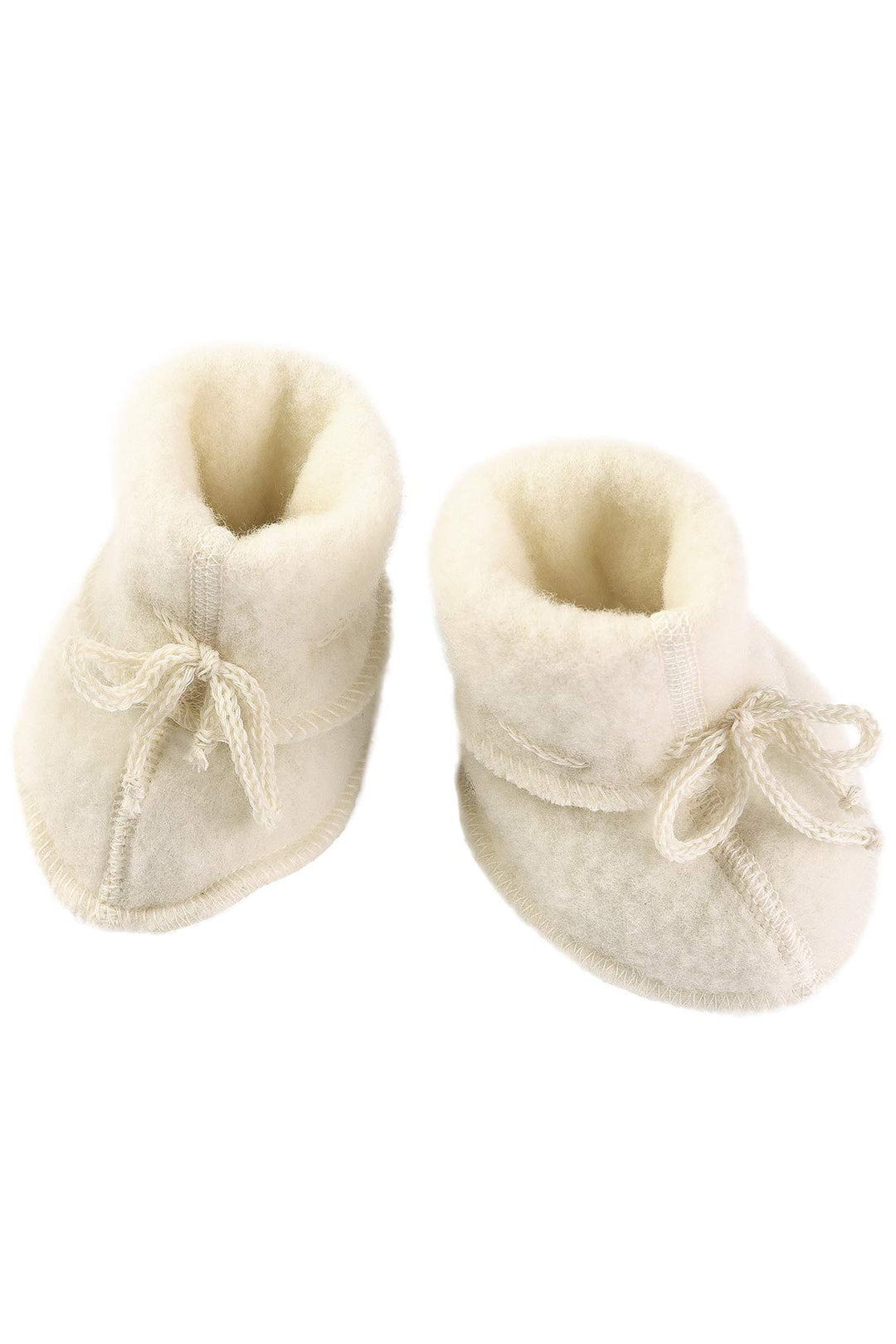 Engel Baby Fleece-Schühchen mit Bändel und Flatlocknähten Bio-Schurwolle Natur 50/56 50-56 Natur, 50