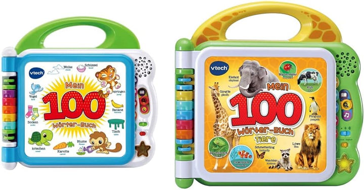 VTech Baby Mein 100-Wörter-Buch – Interaktives Bilderbuch zum Lernen erster Wörter mit 12 bilinguale