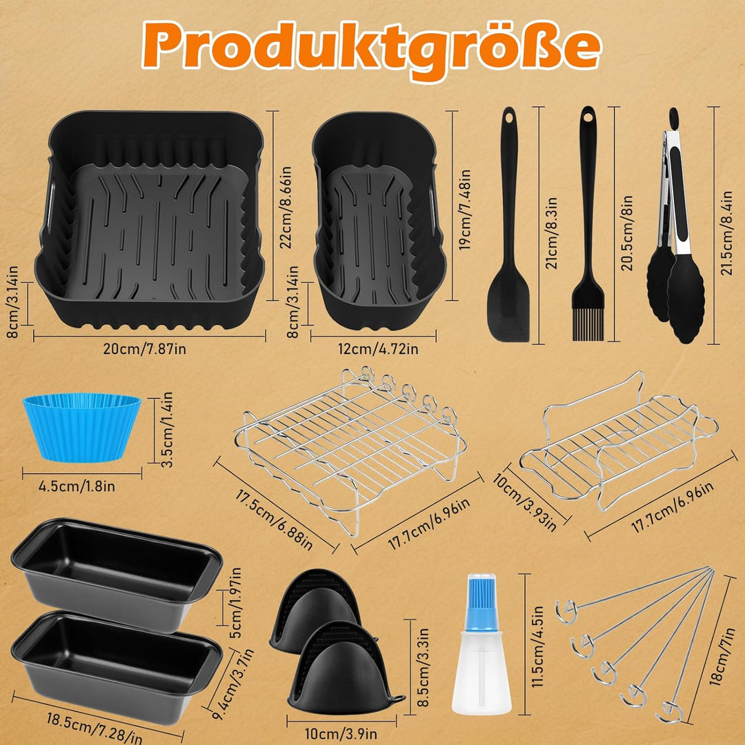 Heissluftfritteuse Zubehör für Philips Dual Basket Airfryer 5000/3000 Serie 6L/3L, Airfryer Silikonf