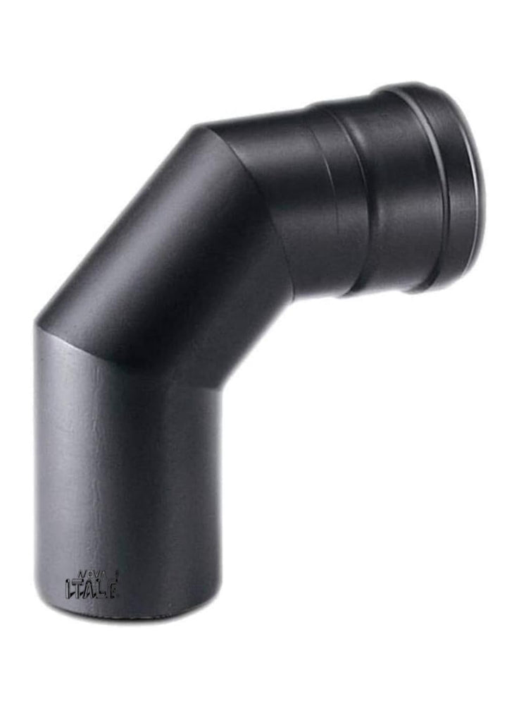 90° Curva Pellets Linie – Schwarz – Pelletofen – Abgasbogen (Eisenstahl, 100 mm)