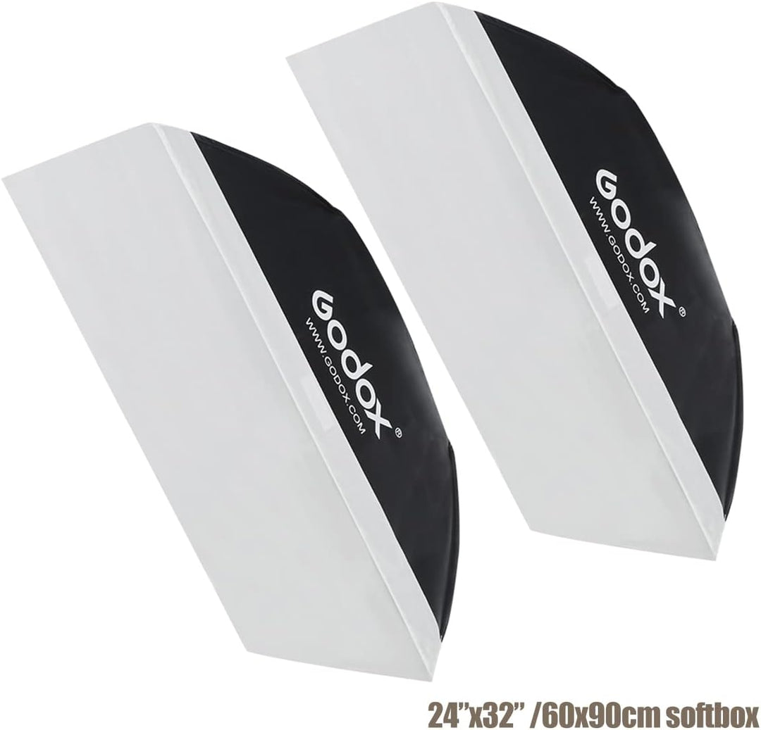 Godox Studio Stroboskop Blitzlicht Kit für Fotografie, 600W Studio Flash Set mit Browns Mount, 2.4G