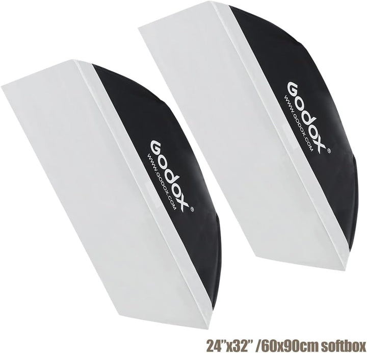 Godox Studio Stroboskop Blitzlicht Kit für Fotografie, 600W Studio Flash Set mit Browns Mount, 2.4G