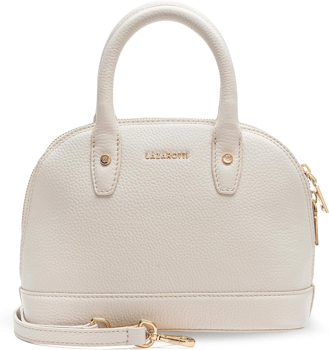 Lazarotti Bologna Leder Handtasche Damen | mit Henkel & abnehmbaren Tragegurt | mittelgrosse Henkelt
