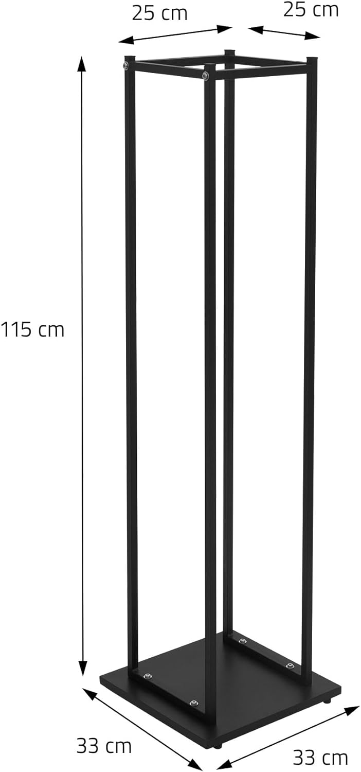 ML-Design Kaminholzregal 33x115x33 cm rechteckig, Schwarz, Metall, Innen/Aussen, Brennholzregal Holz
