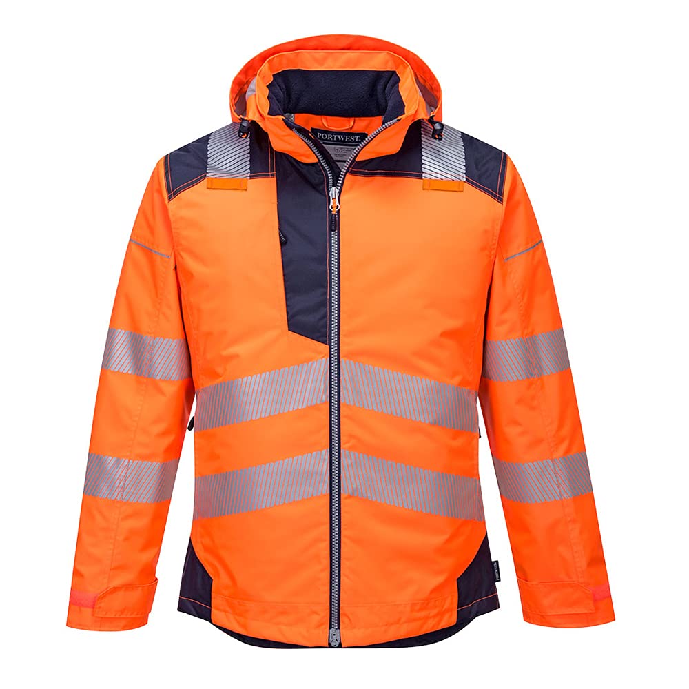 Portwest PW3 T400ONRXL Warnschutz-Winterjacke, hochsichtbar, Orange/Dunkelmarineblau, Grösse XL XL o