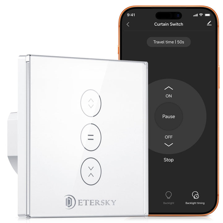 Smart Rolladenschalter, Etersky Rolladen Zeitschaltuhr Smart Jalousien Schalter mit Touch Panel, Kom