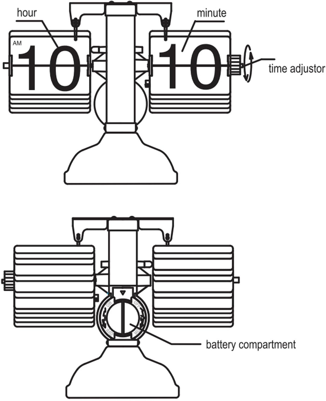 Europäische Retro-Digital-Klappuhr, Mechanische Digitale Klappuhr, Interne Zahnradbetriebene Uhr, Ba