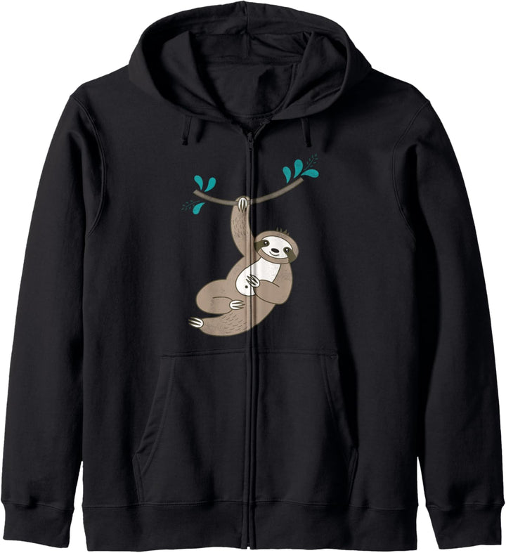 Cooles Faultier-Design Lustiges faules Faultier, das in Kapuzenjacke