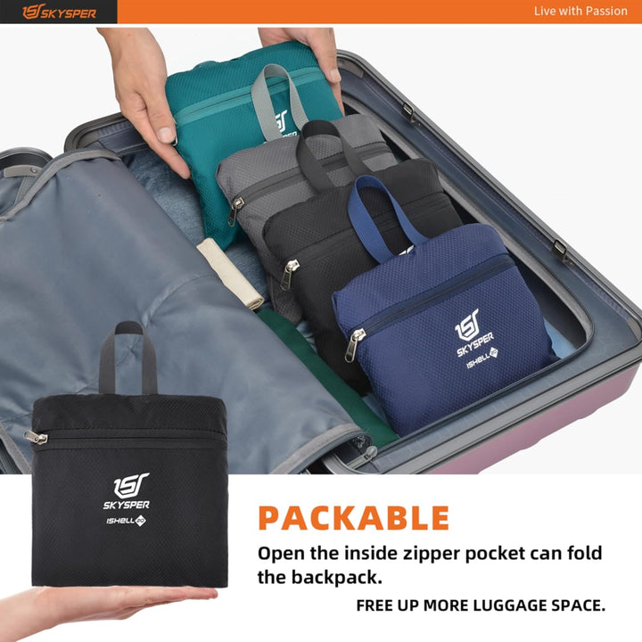 SKYSPER 20L Faltbarer Rucksack Ultraleicht Tagesrucksack Wasserfest Daypack Reiserucksack Wanderruck