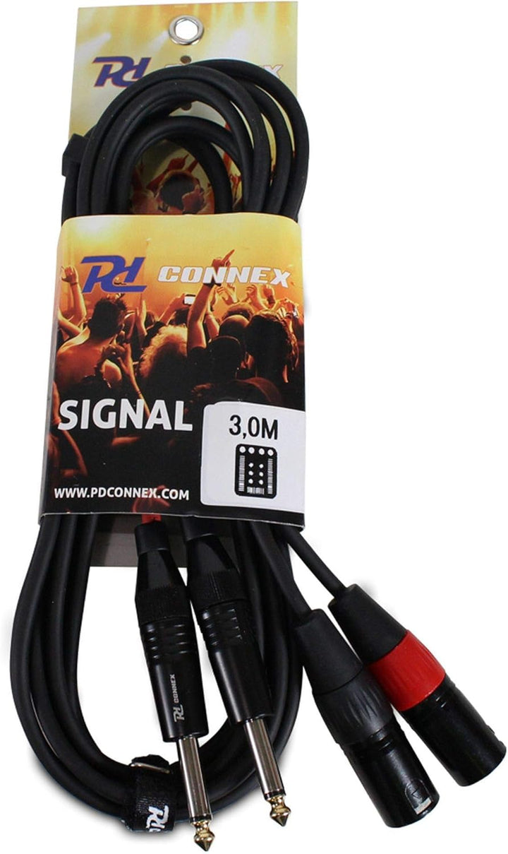 PD Connex Kabel 2x XLR-Stecker - 2x 6,3 mm Mono 3 m 3 Meter, 3 Meter