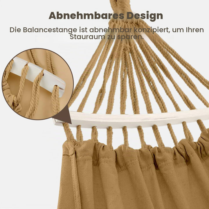 MOSFiATA Hinterhof-Hängematte mit Quasten, max. 227 kg, strapazierfähiger Canvas-Stoff, Bohemian-Sti