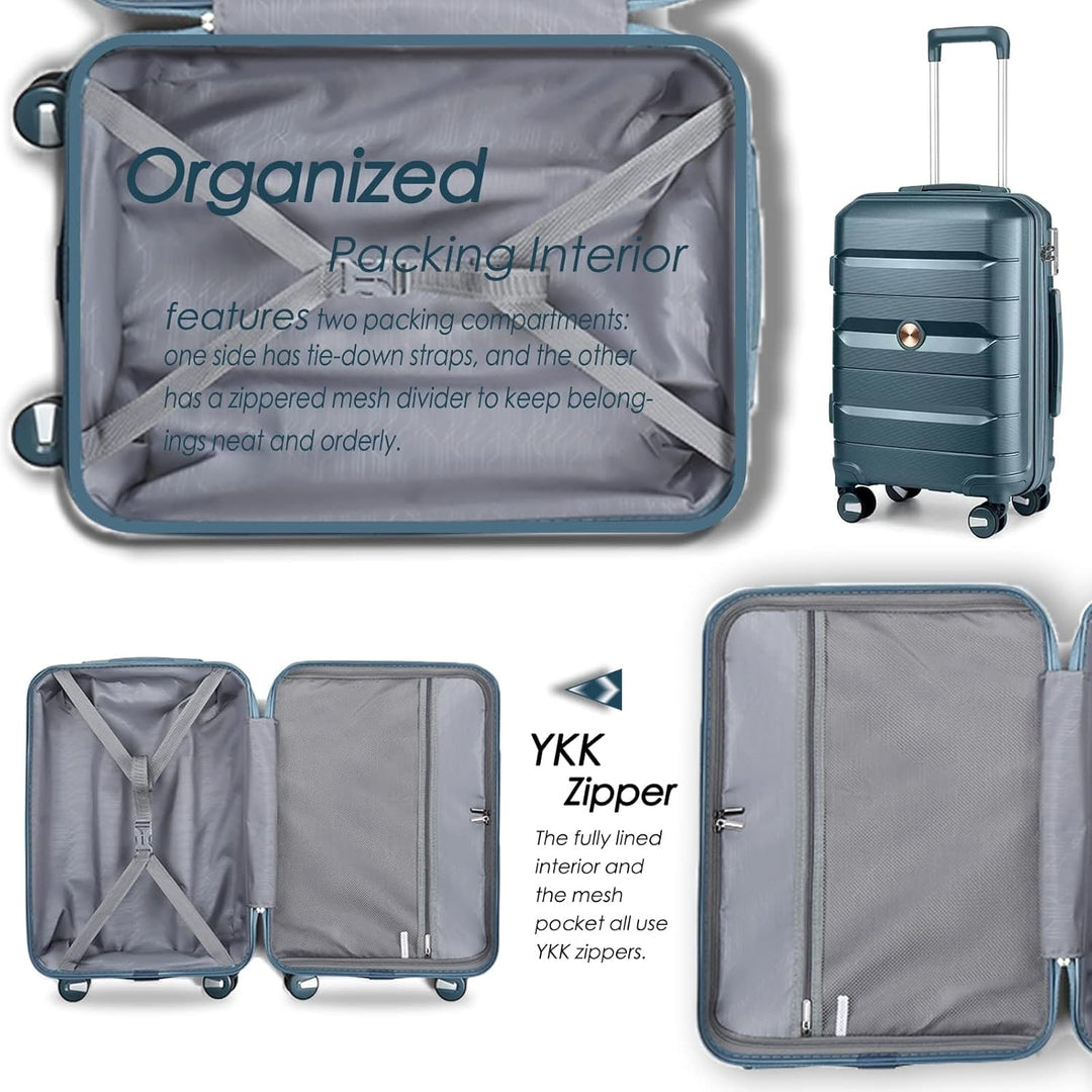 Sea choice Hartschalenkoffer Set 4 Teilig S/M/L/XL Rollkoffer Handgepäck 100% PP Reisekoffer mit 360