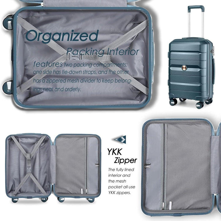Sea choice Hartschalenkoffer Set 4 Teilig S/M/L/XL Rollkoffer Handgepäck 100% PP Reisekoffer mit 360