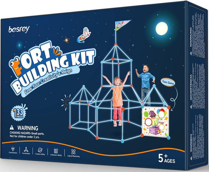 besrey Höhle Kinder – 133PCS Konstruktionsspielzeug mit Wurfspiel, Outdoor Garten Spielzeug, Kreativ