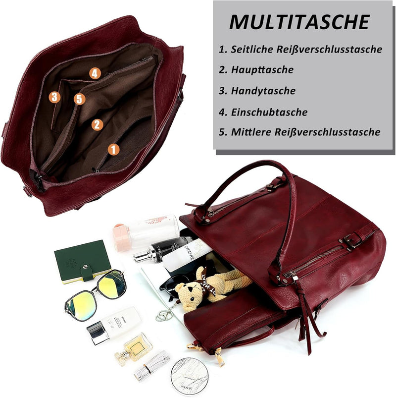 TAN.TOMI Handtasche Damen,Handtaschen Set,Umhängetasche Gross Schultertasche Frau Elegant Henkeltasc