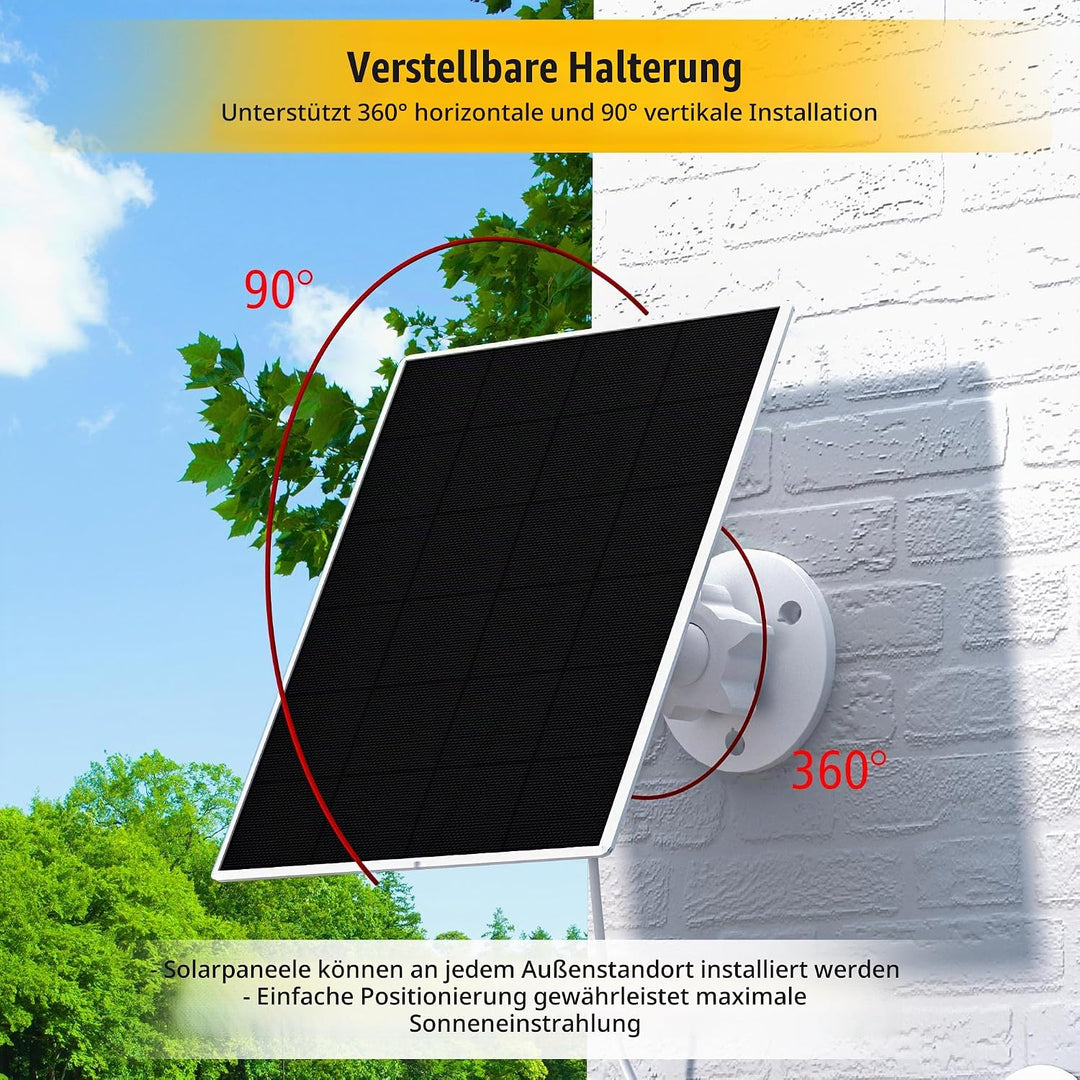 Solarpanel für eufy Kamera,5V 5W Solar Panel für eufyCam 2/2 Pro/2C/2C Pro/3/3C/E/E20/E40/L20/L40/S3
