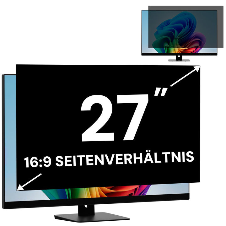 27 Zoll Computer Monitor Bildschirm Blickschutzfilter für 16:9 Seitenverhältnis Monitor, Abnehmbarer
