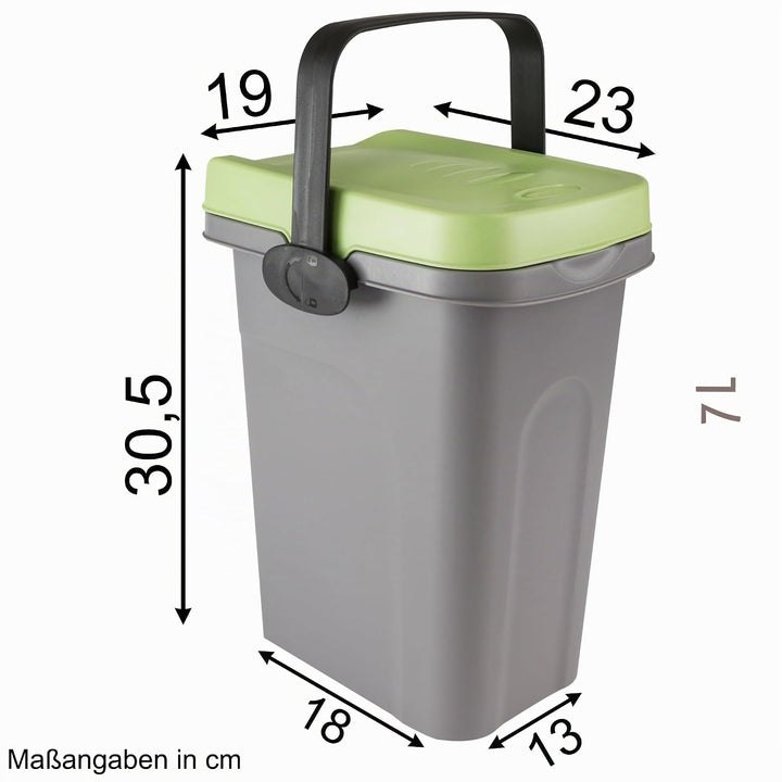 Windeleimer Geruchsdicht 7 Liter Grün, Biomülleimer Verschliessbar, Komposteimer Küche, Eimer Mit De