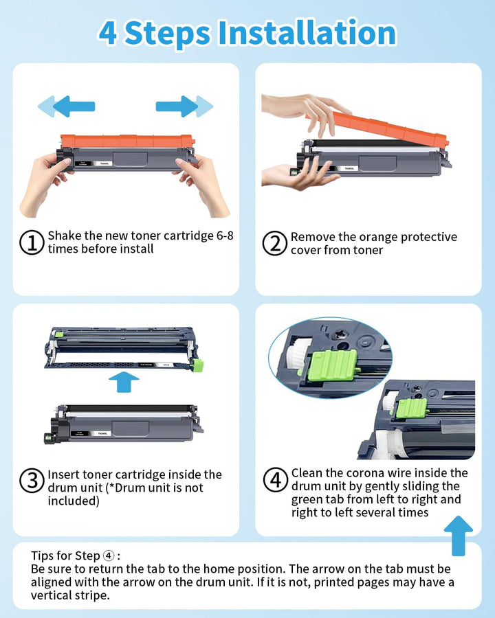 Yowell TN2220 Toner Schwarz Kompatibel für Brother TN2220 TN2010 für Brother MFC-7360N 7460DN 7860DW