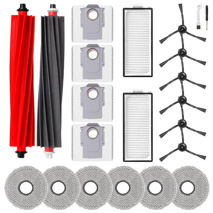 Fixbetter Zubehörset für Roborock Qrevo Master/Qrevo Slim Roboterstaubsauger, 2 Hauptbürsten, 2 HEPA