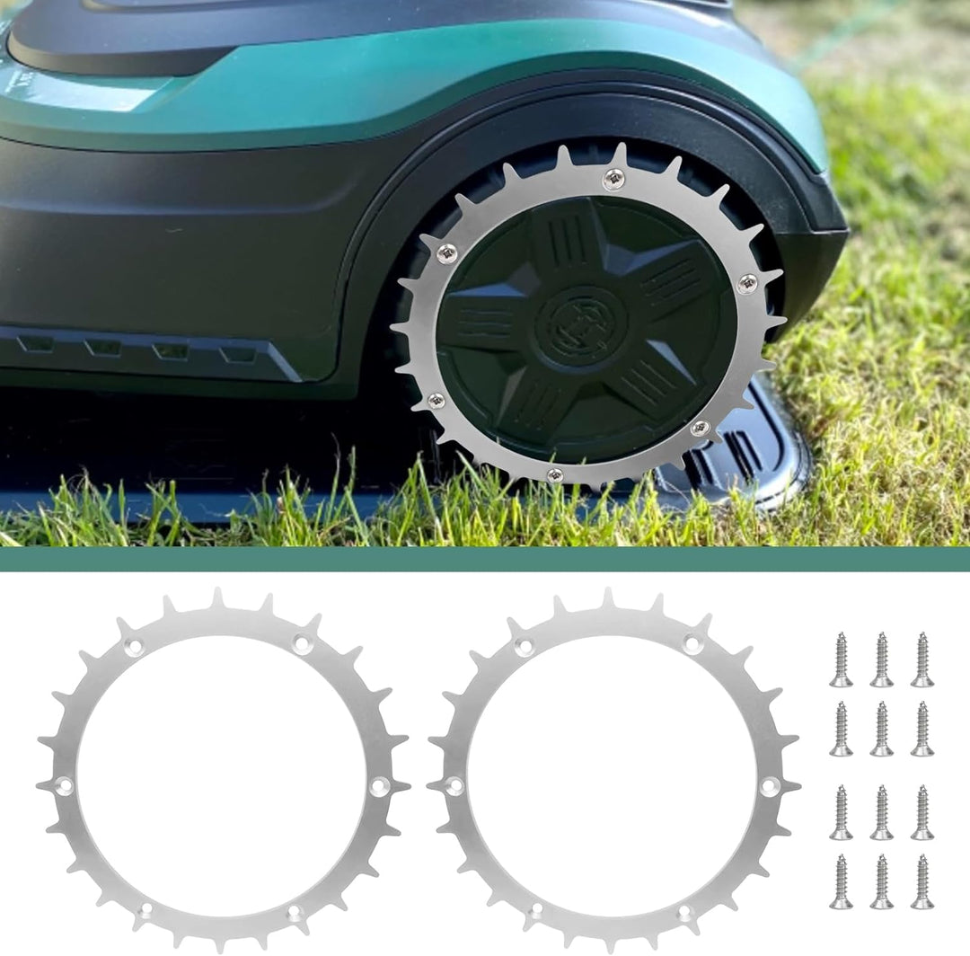 JOJOCY Edelstahl Spikes für Bosch Indego XS300 M700 S500 Mähroboter, 170mm Mähroboter Rad Spikes mit