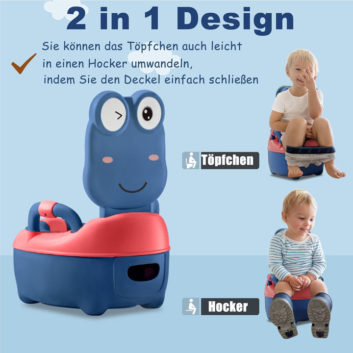 Töpfchen Kinder Babytopf WC/Klo Toiletten Training Frosch-Design Toilettentrainer Baby Kindertoilett