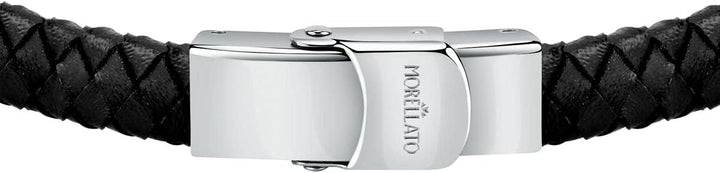 Morellato Moody Herren Armband, aus Edelstahl, Leder, Kristalle, Grau-PVD - SQH31