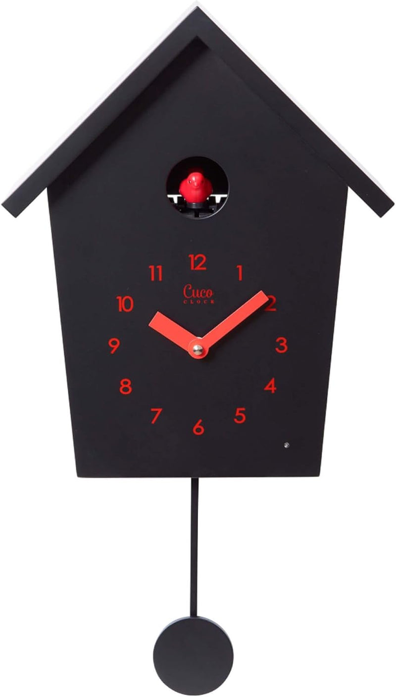 Cuco Clock Kuckucksuhr REIHENHAUS mit Pendeluhr Wanduhr, Moderne Schwarzwalduhr, 28,3 × 22,8 × 10,4c