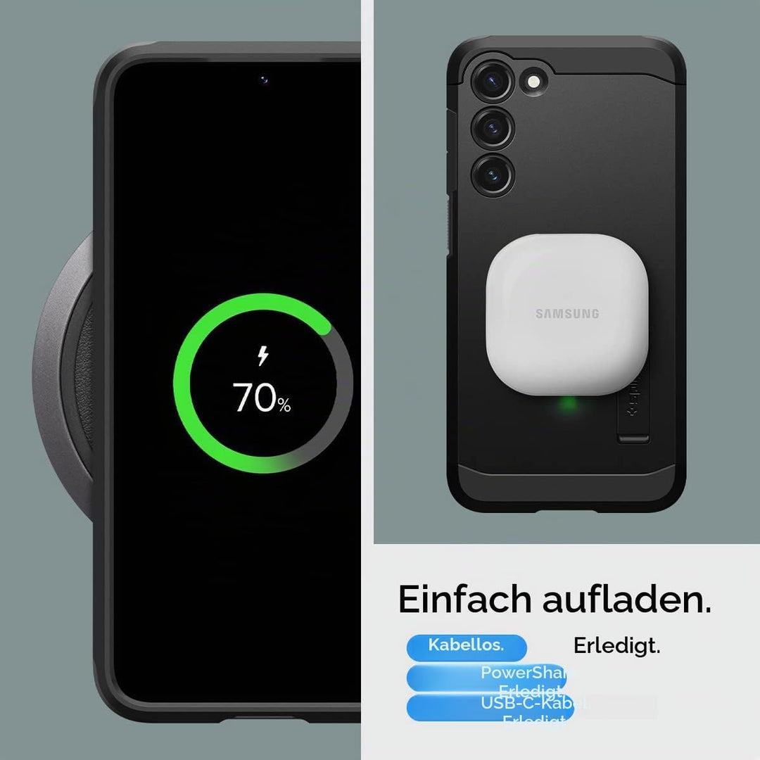Spigen Tough Armor Hülle Kompatibel mit Samsung Galaxy S23 5G -Black S23 Schwarz, S23 Schwarz