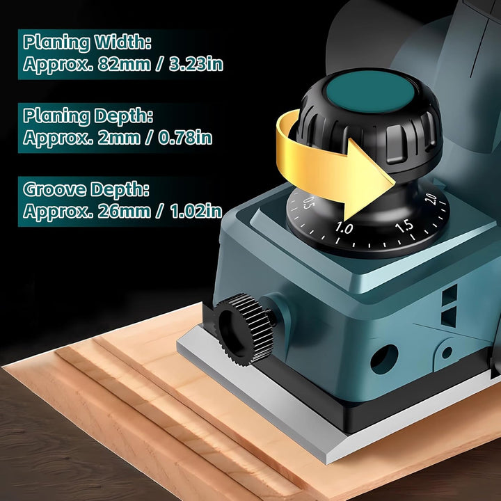 Akku-Hobel kompatibel mit Makita 18V-Akku (82mm, ohne Akku/ohne Ladegerät), 20.000 U/min, Elektrisch