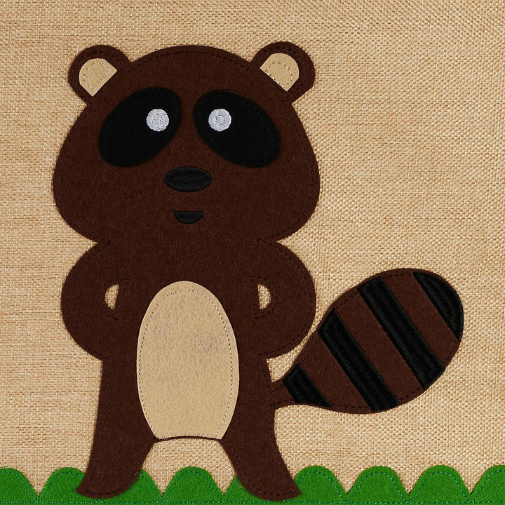 Relaxdays Aufbewahrungsbox, Biber-Motiv, Stoffbox für Kinder, faltbar, HBT: 33 x 33 x 33 cm, Spielze