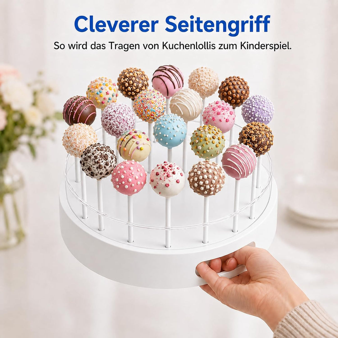 Cake Pop Ständer mit 22 Löchern (2er-Pack) für Cake Pops und Lollipops | Transparenter Cake Pop Halt