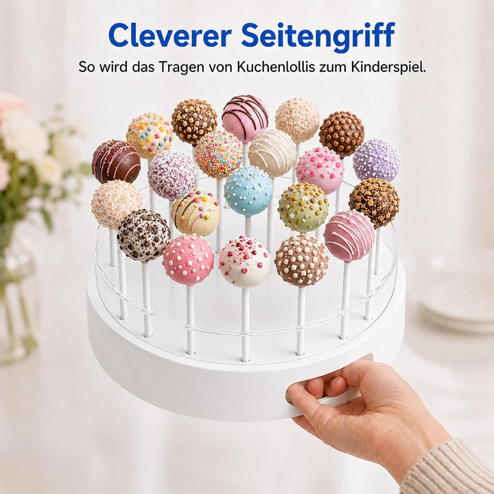 Cake Pop Ständer mit 22 Löchern (2er-Pack) für Cake Pops und Lollipops | Transparenter Cake Pop Halt