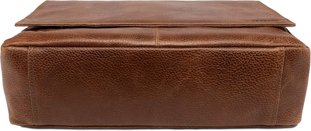 LEABAGS Leder Umhängetasche Herren & Damen I Messenger Bag mit Schultergurt I Echtleder Laptoptasche