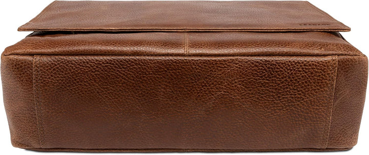 LEABAGS Leder Umhängetasche Herren & Damen I Messenger Bag mit Schultergurt I Echtleder Laptoptasche