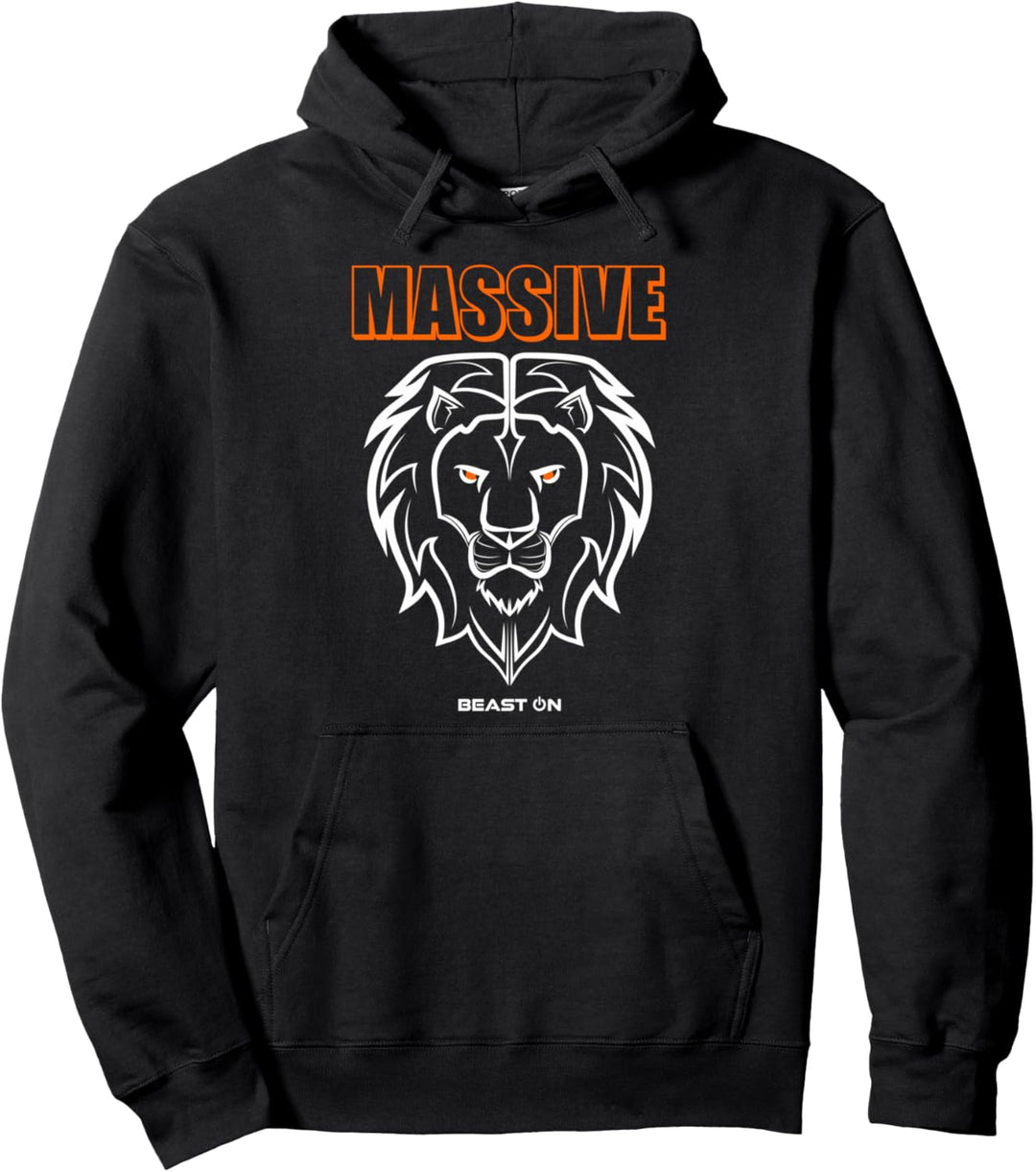 Löwe Kopf Bodybuilding Gym Fitness Training Massive Orange Pullover Hoodie
