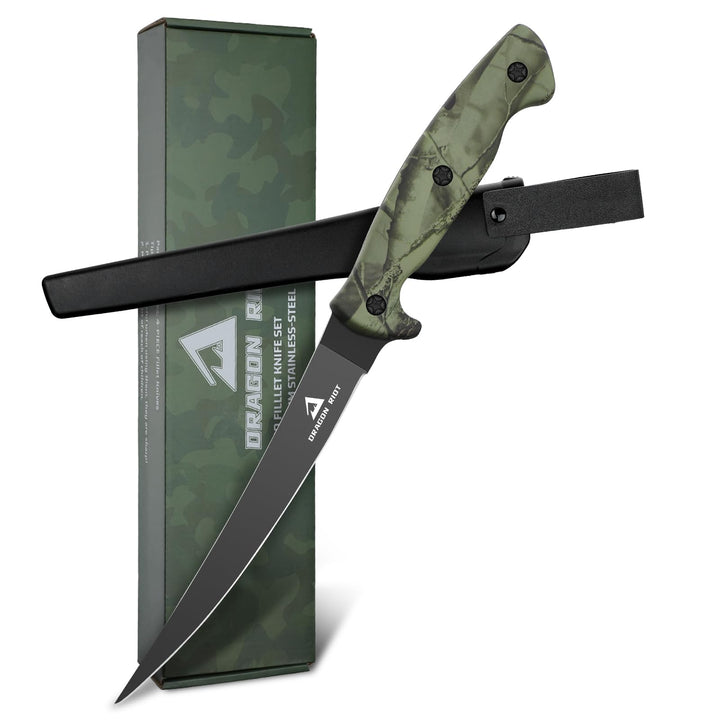 DRAGON RIOT Filetiermesser Fisch 16.5CM, Edelstahl Fischmesser mit Anti-Rutsch-Griff, Scharfes Küche