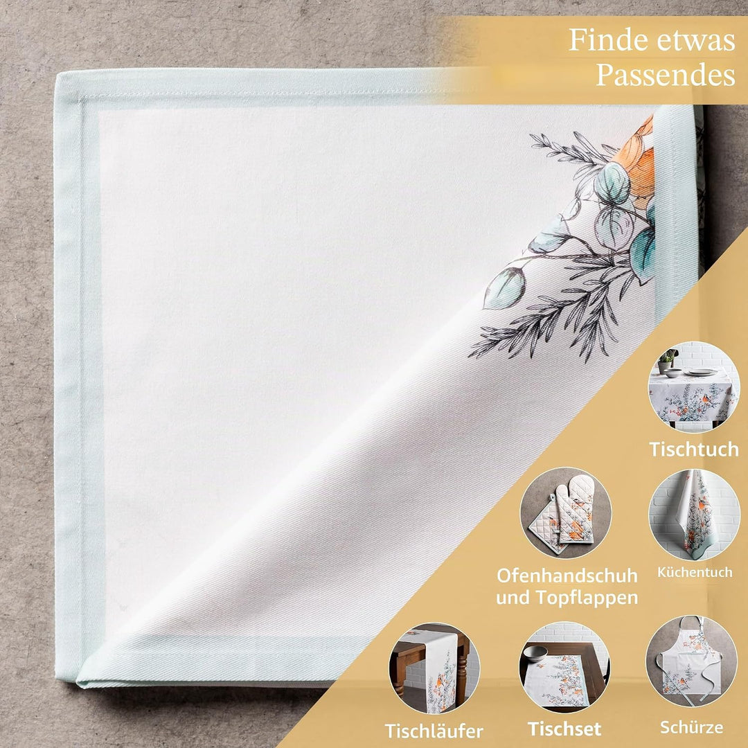 Maison d' Hermine Stoffservietten 4er Set aus 100 % Baumwolle Wiederverwendbare Stoffservietten Weih