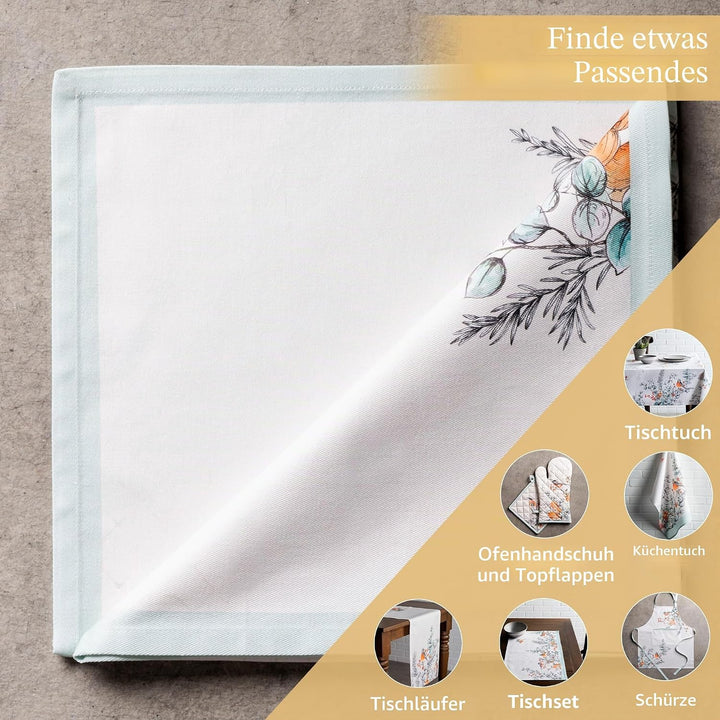 Maison d' Hermine Stoffservietten 4er Set aus 100 % Baumwolle Wiederverwendbare Stoffservietten Weih