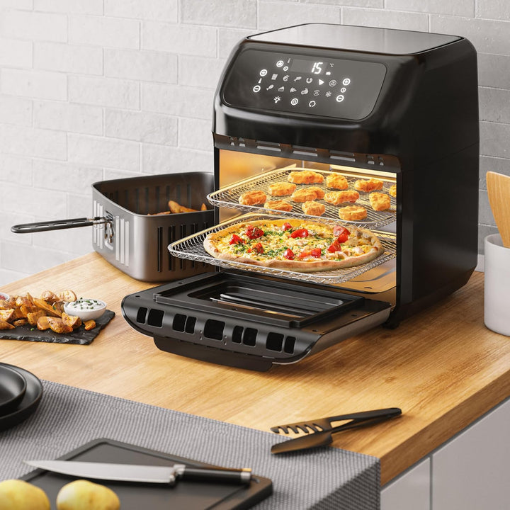 Arendo - Heissluftfritteuse XXL mit LED Touchscreen- 12 Liter - Grill - Dörrautomat - Backofen - Air