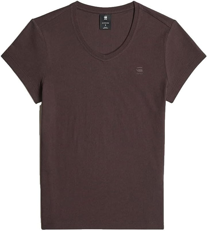 G-STAR Damen Eyben Slim V-Neck Top 2.0 XXS Beige (Chocolate Plum D24533-4107-g692), XXS Beige (Choco
