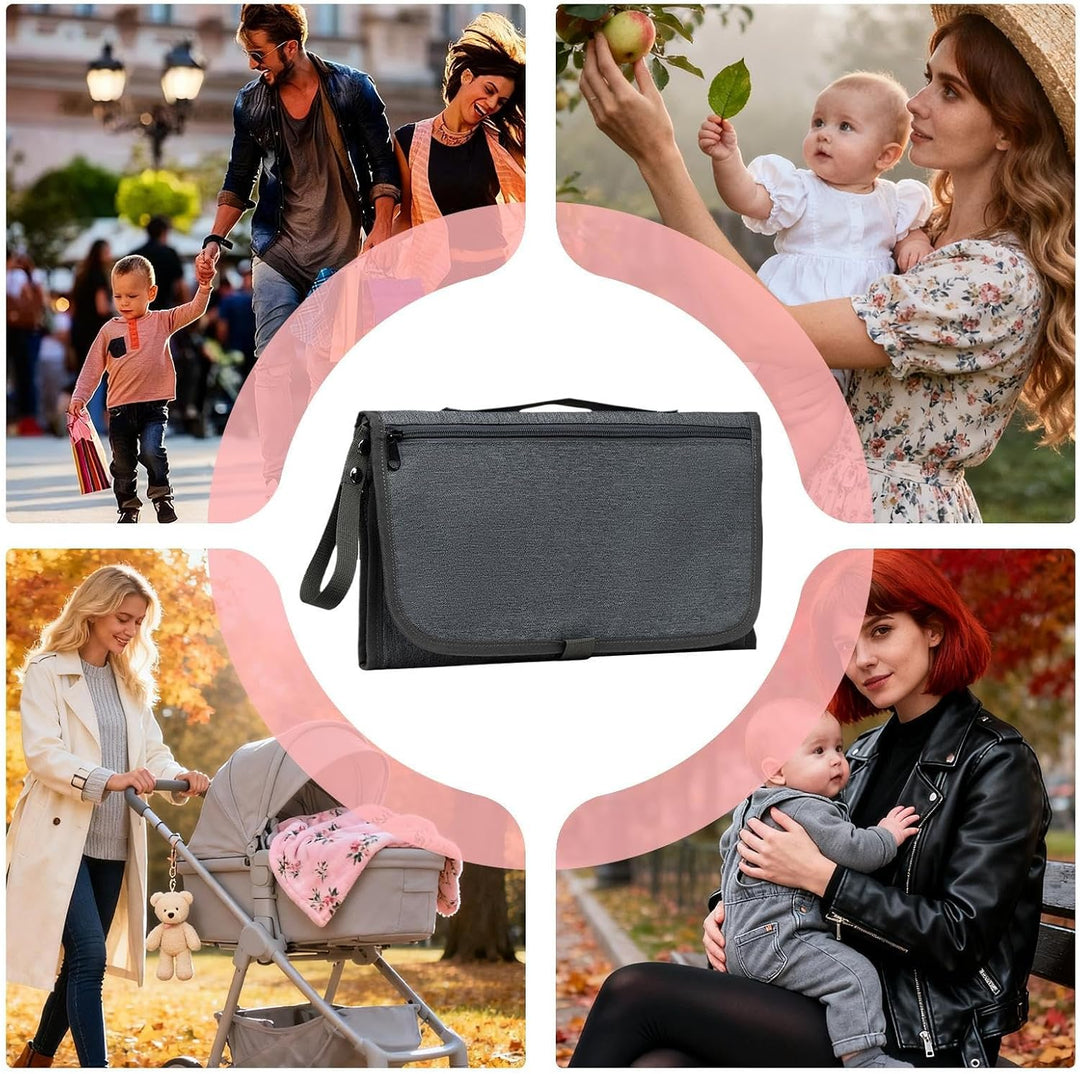 Wickeltasche Handtasche – wasserdicht mit Haken für Kinderwagen – Wickelunterlage mit Matratze, für