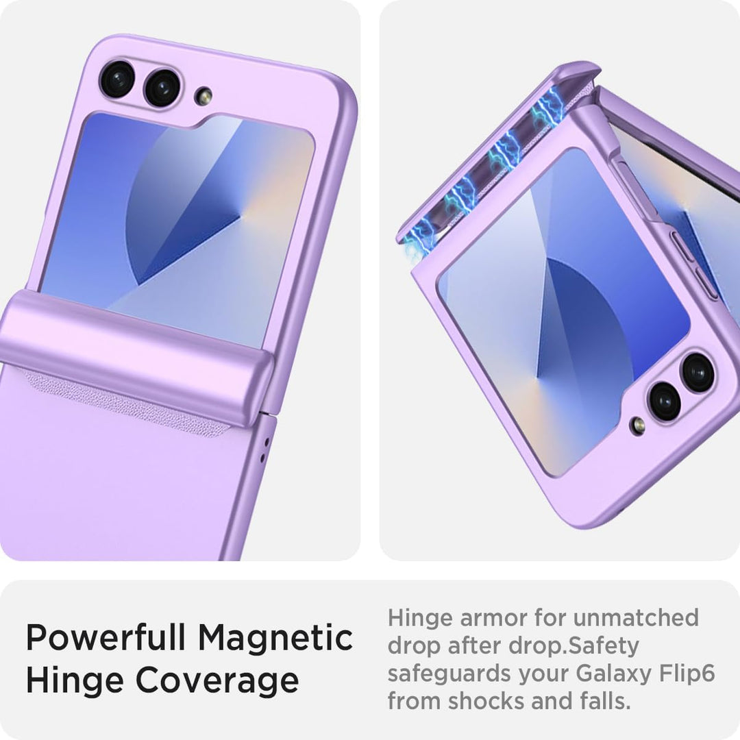 Miimall Kompatibel mit Samsung Galaxy Z Flip 6/Flip7 FE Hülle mit Scharnierschutz Magnetischer [Exte
